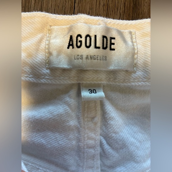 Agolde 90s Jean White Denim Distressed Size 30 - Picture 7 of 8